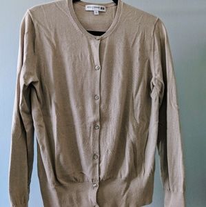 Uniqlo crewneck cashmere beige cardigan